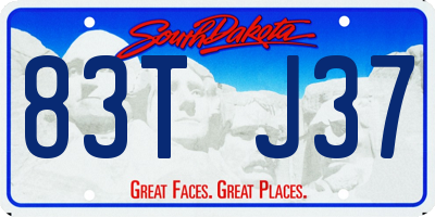 SD license plate 83TJ37