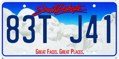 SD license plate 83TJ41