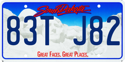 SD license plate 83TJ82