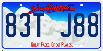 SD license plate 83TJ88