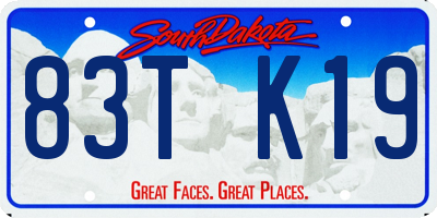 SD license plate 83TK19