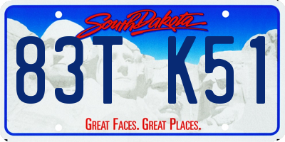 SD license plate 83TK51