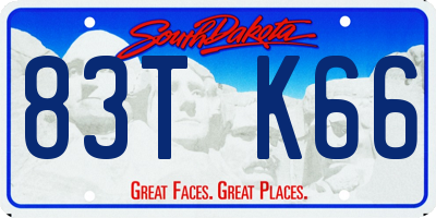 SD license plate 83TK66