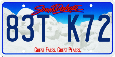 SD license plate 83TK72