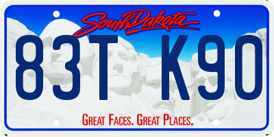 SD license plate 83TK90