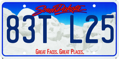 SD license plate 83TL25