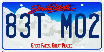 SD license plate 83TM02