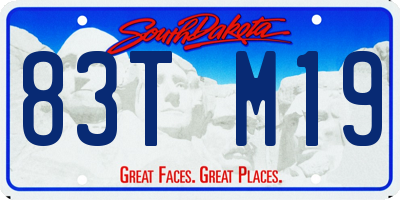 SD license plate 83TM19