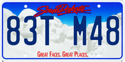SD license plate 83TM48