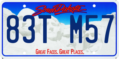 SD license plate 83TM57