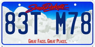 SD license plate 83TM78