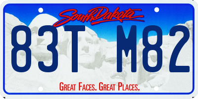 SD license plate 83TM82