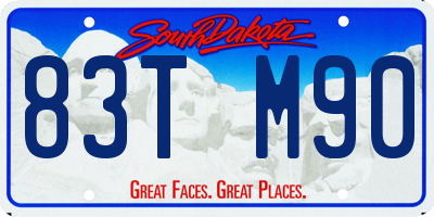 SD license plate 83TM90