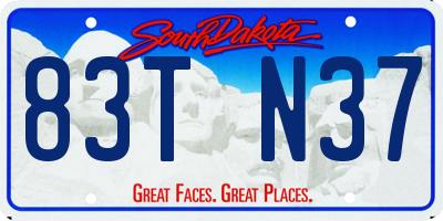 SD license plate 83TN37
