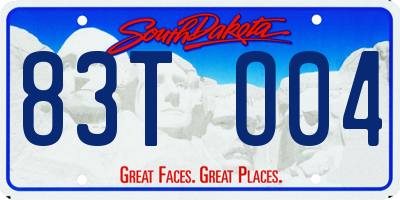SD license plate 83TO04