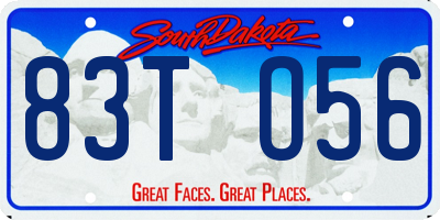 SD license plate 83TO56