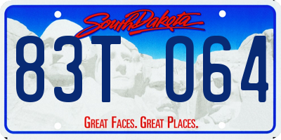 SD license plate 83TO64