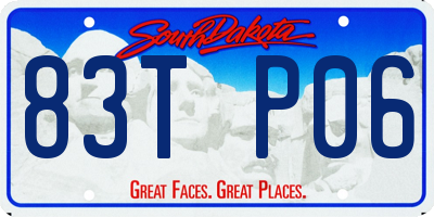 SD license plate 83TP06