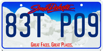 SD license plate 83TP09