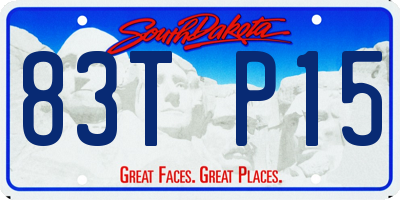 SD license plate 83TP15