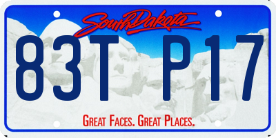 SD license plate 83TP17