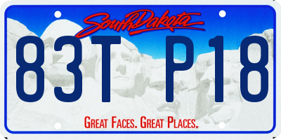 SD license plate 83TP18