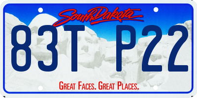 SD license plate 83TP22