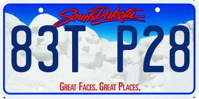 SD license plate 83TP28
