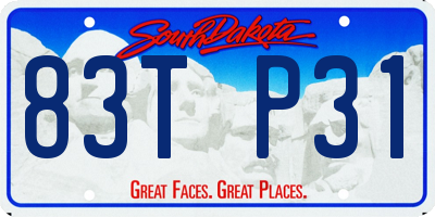 SD license plate 83TP31
