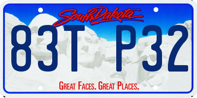 SD license plate 83TP32