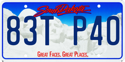 SD license plate 83TP40