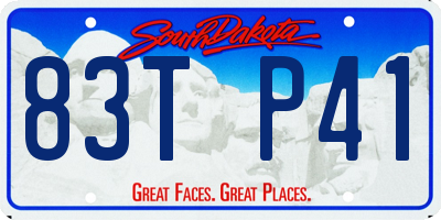 SD license plate 83TP41
