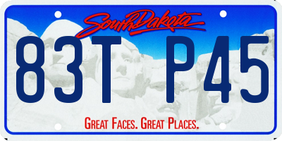 SD license plate 83TP45