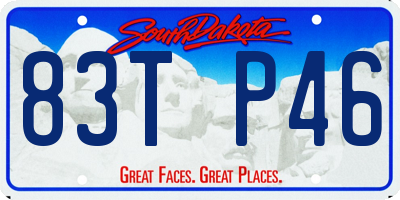 SD license plate 83TP46