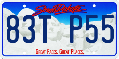 SD license plate 83TP55
