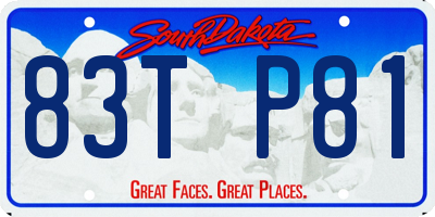 SD license plate 83TP81