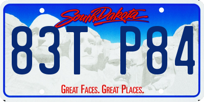 SD license plate 83TP84