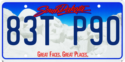 SD license plate 83TP90