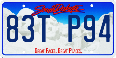 SD license plate 83TP94