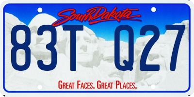 SD license plate 83TQ27