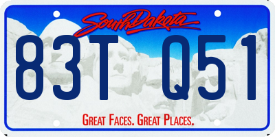 SD license plate 83TQ51