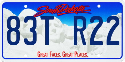 SD license plate 83TR22