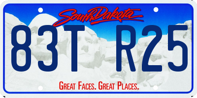 SD license plate 83TR25