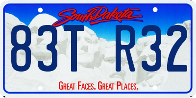 SD license plate 83TR32