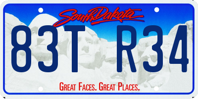 SD license plate 83TR34
