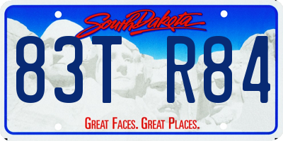 SD license plate 83TR84