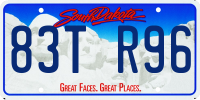 SD license plate 83TR96