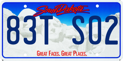 SD license plate 83TS02