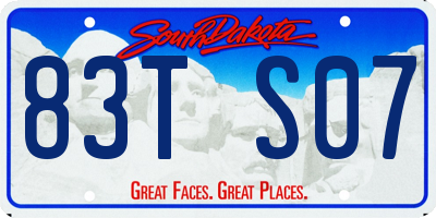 SD license plate 83TS07