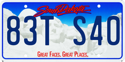 SD license plate 83TS40
